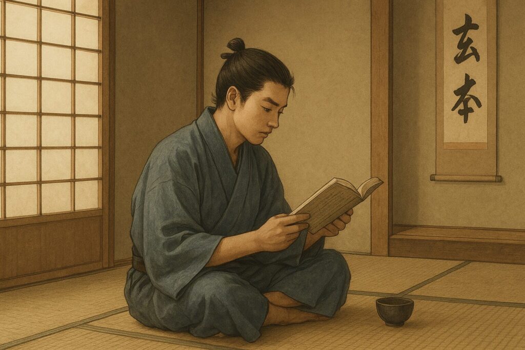 埋木舎で読書中