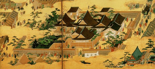 洛中洛外図屏風（上杉本）「花の御所」