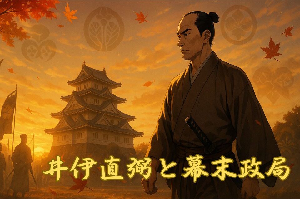 夕日に照らされながら江戸城へ向かう井伊直弼。政治の舞台へ歩み出す姿