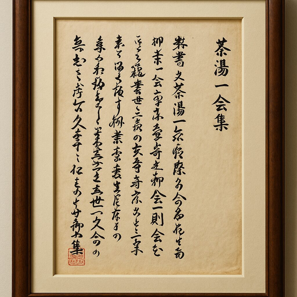 『茶湯一会集』をイメージした古文書風イラスト
