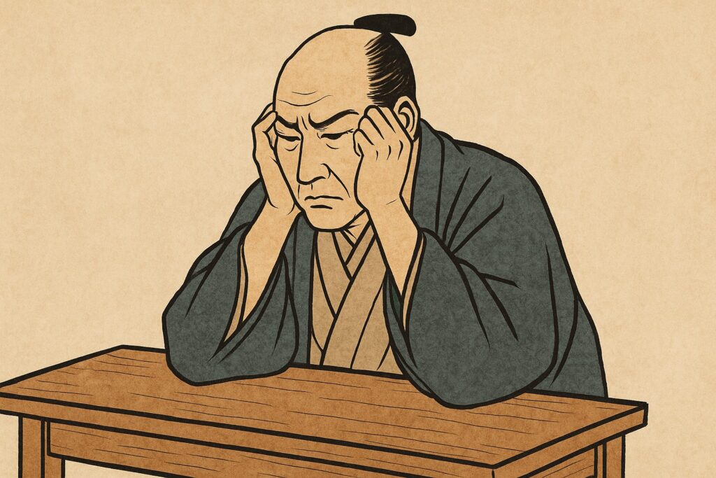 辞意を考える井伊直弼の姿